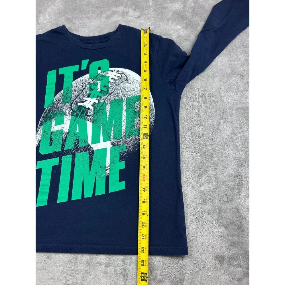 The Children’s Place Boys L 10/12 Football Graphic Long Sleeve Shirt Navy
